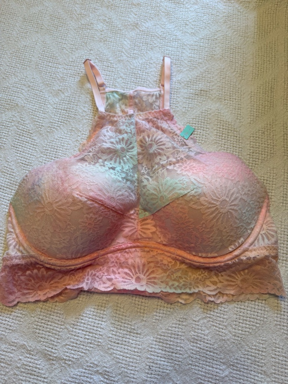 PINK Victoria's Secret Pastel Ombre Lace Longline Bralette